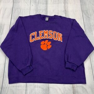 VTG Clemson Tigers Crewneck Sweatshirt 2XL Purple Russell Athletic‎ College Mens